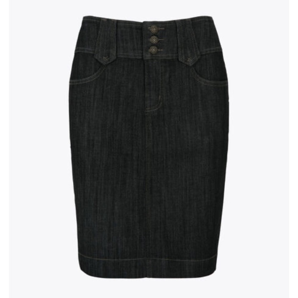 RICKI’S BUTTON FLY FRONT DENIM PENCIL SKIRT
